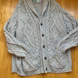 Aran Craft Vintage Cable Knit Cardigan Sweater size~ XXL